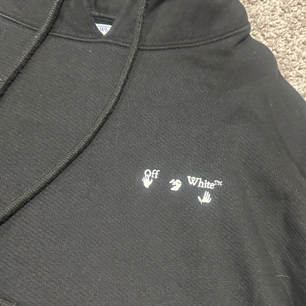 Off-White Black Hoodie with White Accents - authentic - Picture 2 of 6